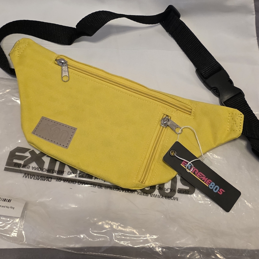 NWT Canvas Yellow Belt Bag Fanny Pack with Adjustable Strap